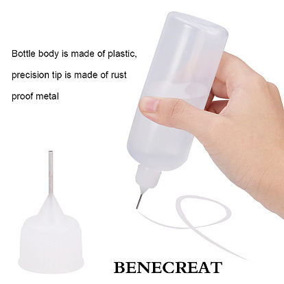BENECREAT Plastic Glue Bottles, with Steel Pin