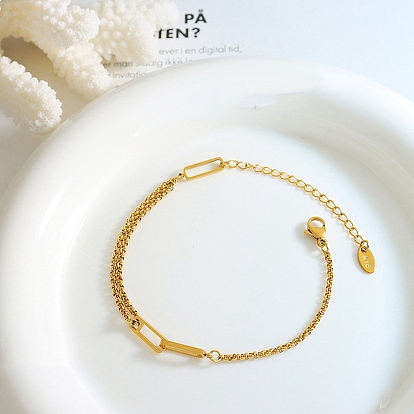 Прямоугольник 304 из нержавеющей стали браслеты ссылку, браслеты-цепочки роло для женщин