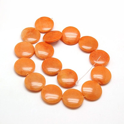 Natural Flat Round Aventurine Beads Strands, 25x7mm, Hole: 1mm, about 16pcs/strand, 15.74 inch