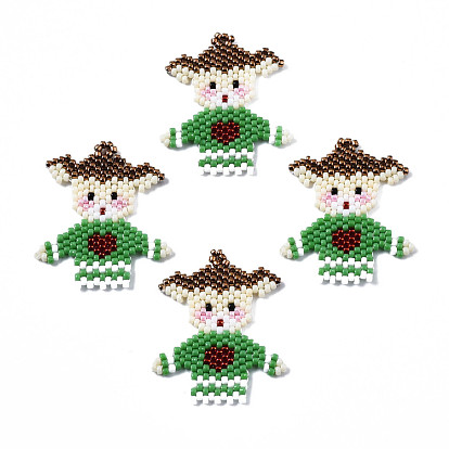 MIYUKI & TOHO Japanese Seed Beads, Handmade Pendants, Loom Pattern, Girl