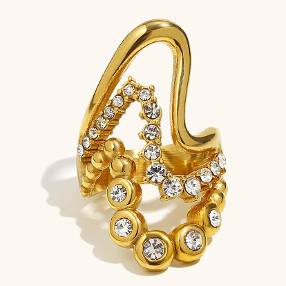 316 Кольца для пальцев из хирургической нержавеющей стали с прозрачными фианитами