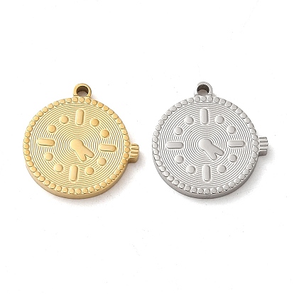 304 Stainless Steel Pendants,  Clock Charm