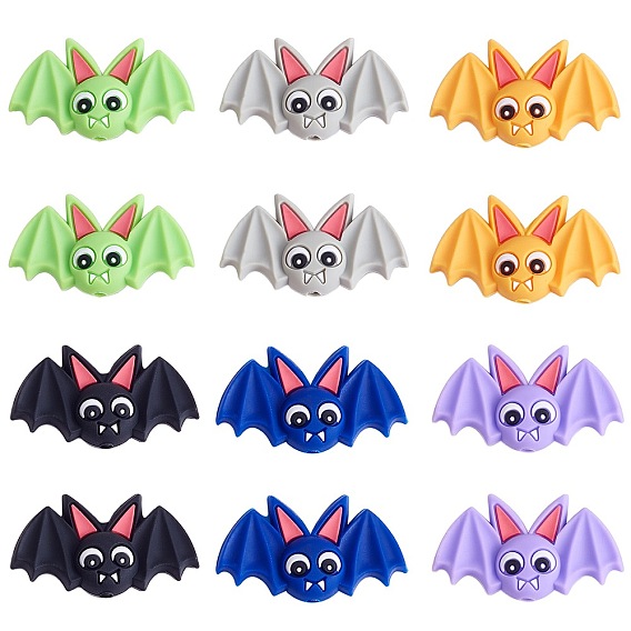 12шт 6 цвета силиконовые фокусные бусины, летучая мышь