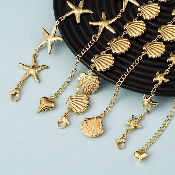 Пляж 304 Цепочки из нержавеющей стали с изображением морских животных для женщин, золотые