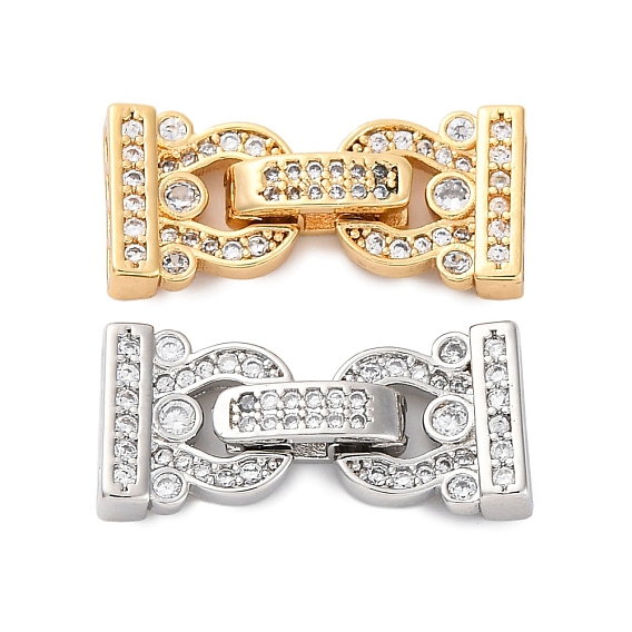 Латунное микропейв, прозрачный кубический цирконий, складные застежки, без кадмия, без никеля и без свинца