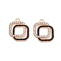 Подвески из эмали и сплава, с кристально горный хрусталь, без кадмия и без свинца, золотой свет, квадратных амулеты