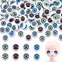 60Pairs 4 Colors Craft Plastic Doll Eyeballs