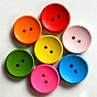 2-Hole Flat Round Wooden Buttons, Large Buttons, Dyed