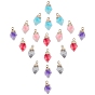 20Pcs 5 Colors Resin Pendants, Imitation Quartz, with Top Light Gold Plated Iron Loops, Nuggets