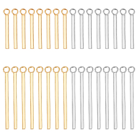 32 шт 4 стиль 304 подвески из нержавеющей стали, штамповка пустой метки, прямоугольник / бар