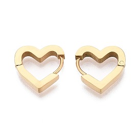 Серьги из 304 нержавеющей стали, сердце, ионное покрытие (ip)