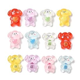 Translucent Resin Decoden Cabochons, Cartoon Dog