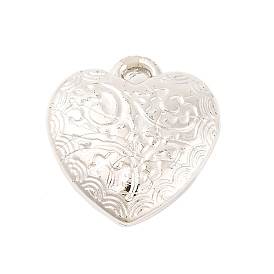 Пластмассовые подвески ccb, сердце, цвет никеля