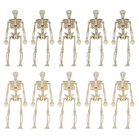 DICOSMETIC 10Pcs 2 Colors Plastic Simulation Skeleton Props Ornament, for Halloween Decorations