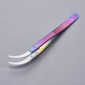 Stainless Steel Beading Tweezers, with Porcelain