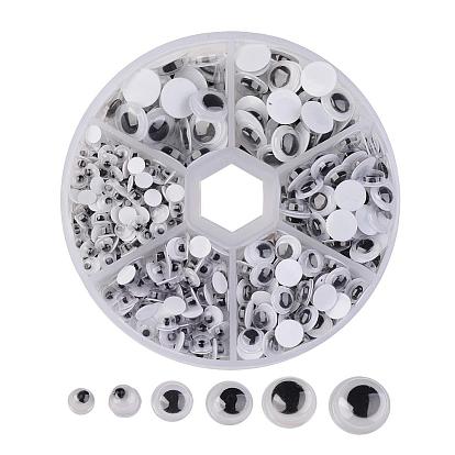 China Factory Mixed Size Black & White Wiggle Googly Eyes Cabochons DIY  Scrapbooking Crafts Toy Accessories, about 600pcs 4~9x2~3mm, about  600pcs/box in bulk online 