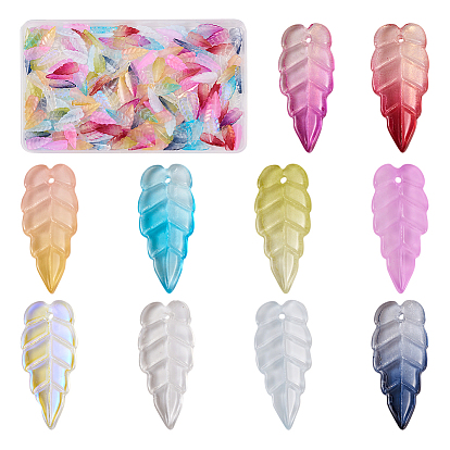 180шт 9 подвеска из гальванического стекла в стиле, AB цвет, лист прелести