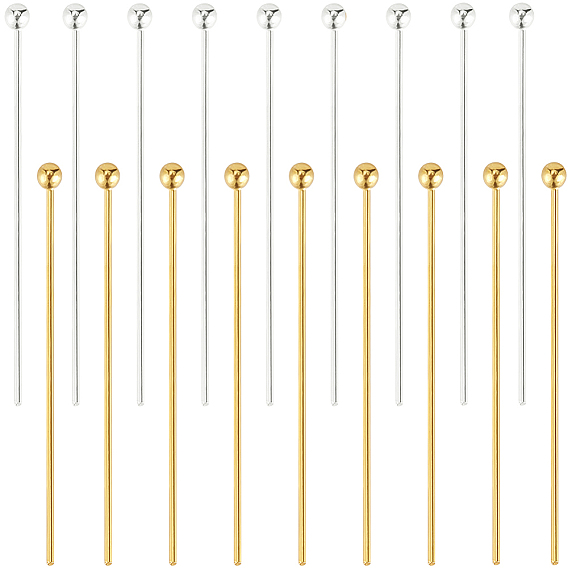 40 шт. 2 цвета 925 булавки с шарообразной головкой из стерлингового серебра