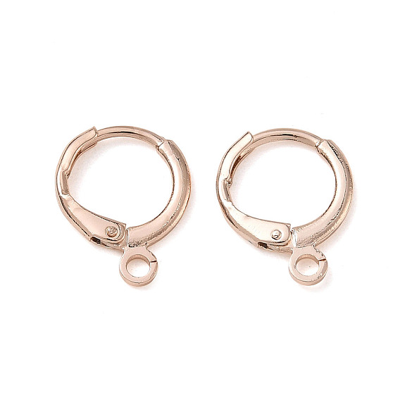 Brass Leverback Earring Findings, with Loop, Rack Plating