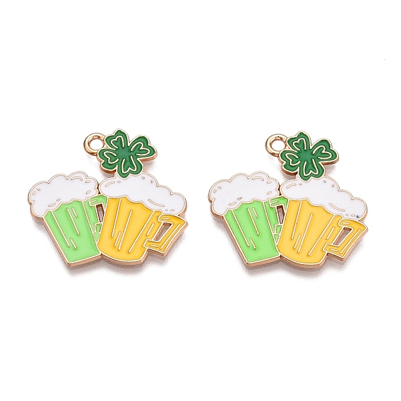 Подвески из эмали и сплава, без свинца и без кадмия, пивная кружка-талисман, золотые