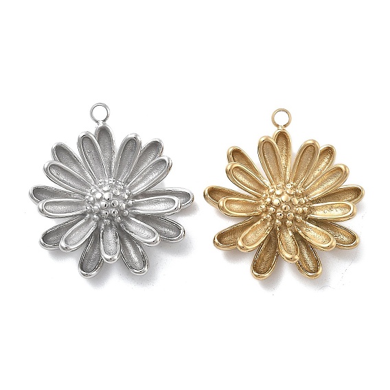 304 подвески из нержавеющей стали, цветочный шарм, ионное покрытие (ip)