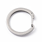 304 Stainless Steel Push Gate Snap Key Clasps, Manual Polishing, Round Ring