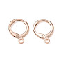 Brass Leverback Earring Findings, with Loop, Rack Plating