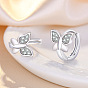 Brass Butterfly Hoop Earrings for Women