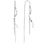 925 Sterling Silver Twist with Chain Tassel Dangle Earrings, Long Drop Ear Thread for Women