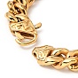 Crystal Rhinestone Coffee Bean Link Chain Bracelet, Ion Plating(IP) 304 Stainless Steel Jewelry for Men Women