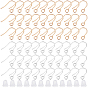 300Pcs 2 Colors 316 Surgical Stainless Steel Earring Hooks, Ear Wire, with Horizontal Loop, 300Pcs Plastic Ear Nuts