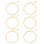 6Pcs 304 Stainless Steel Link Chains Bracelets