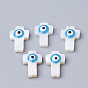 Natural Freshwater Shell Beads, Cross with Evil Eye