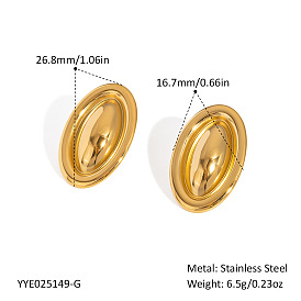 304 овальные серьги-гвоздики из нержавеющей стали для женщин