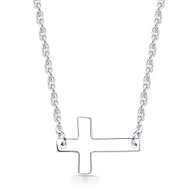 Minimalist Cross Necklace for Women - S925 Silver Pendant, Versatile and Stylish