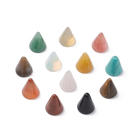 Natural & Synthetic Mixed Gemstone Circular Cone Ornament, Home Office Desktop Feng Shui Decoration