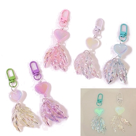 Luminous Acrylic Pendant Decorations, Heart & Feather