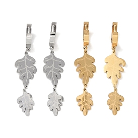 Leaf 304 Stainless Steel Dangle Earrings, Hoop Earrings for Women