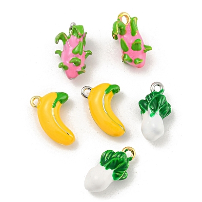 Латунь эмаль подвески, без кадмия, без никеля и без свинца, китайская капуста/питайя/банановый шарм