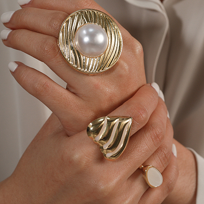 Элегантные кольца из цинкового сплава для женщин, золотые