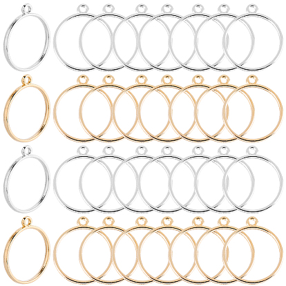 40 шт 2 цвета подвески из цинкового сплава в тибетском стиле, круглые кольца