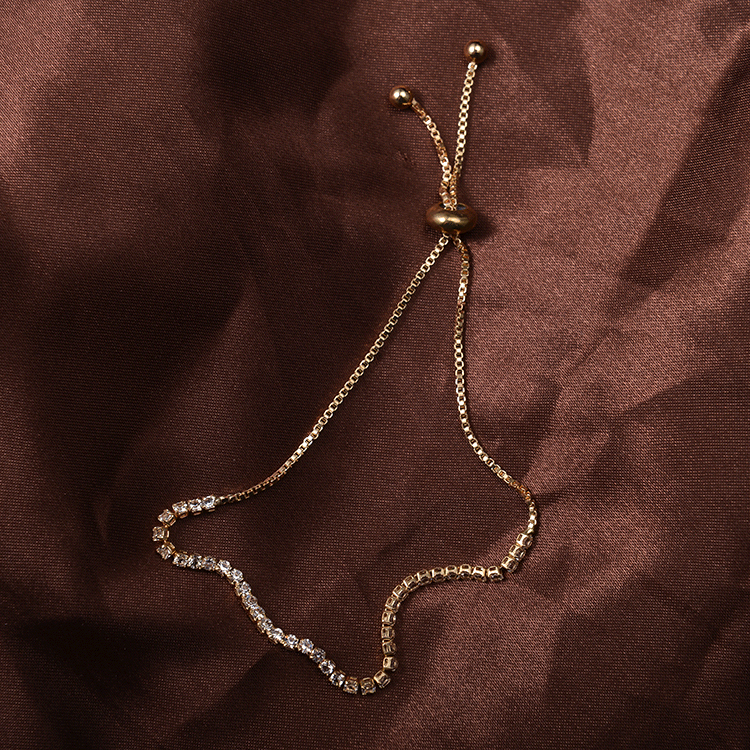 Minimalist Adjustable Bracelet with Extendable Rhinestone Claw Chain for Women's Jewelry