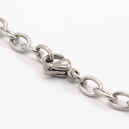 304 Stainless Steel Cable Chains Bracelets, with Lobster Claw Clasps