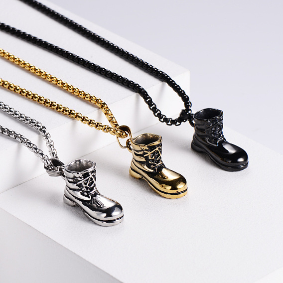 Модный стиль хип-хоп 304 спортивная обувь из нержавеющей стали, зимние ботинки, подвеска в стиле панк, ожерелье, аксессуары