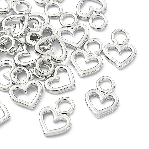 SHEGRACE Brass Heart Charms, Cadmium Free & Nickel Free & Lead Free