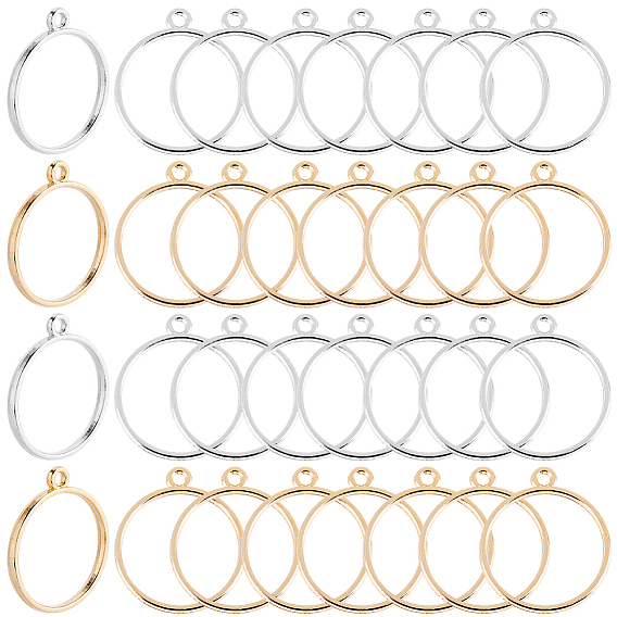40 шт 2 цвета подвески из цинкового сплава в тибетском стиле, круглые кольца
