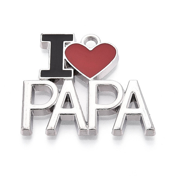 Подвески из эмали и сплава, слово, я люблю папу, без кадмия и без свинца