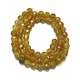 Natural Apatite Beads Strands, Faceted(64 Facets), Round