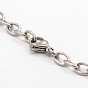 304 Stainless Steel Cable Chains Bracelets, with Lobster Claw Clasps