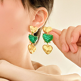 earrings alloy diamond heart earrings earrings female fashion exaggerated earrings